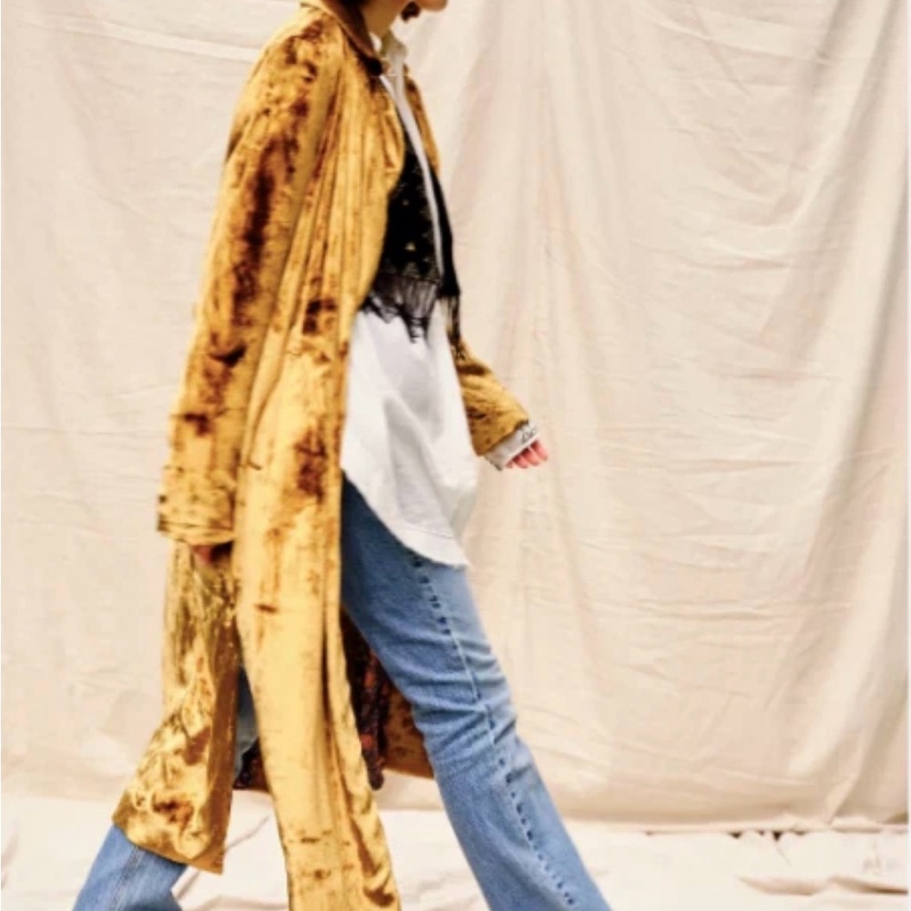 RARE* Free People Sienna Crushed Velvet Duster size Large